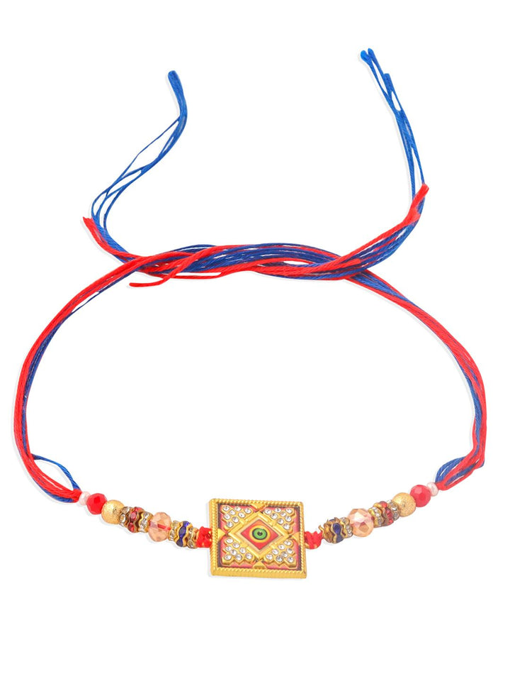 NVR Unisex Multicolor Batu Tiruan Benang Rakhi dengan Roli Chawal