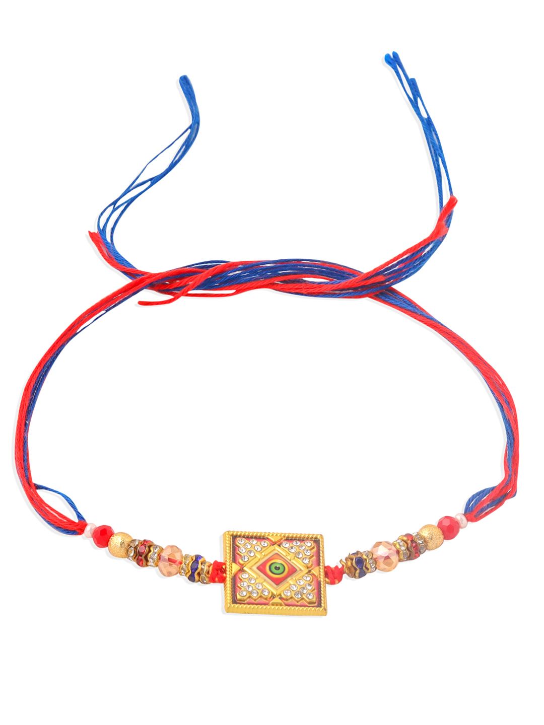 NVR Unisex Multicolor Batu Tiruan Benang Rakhi dengan Roli Chawal