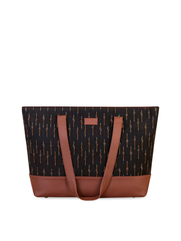 ZOUK Black Printed Structured Shoulder Bag