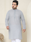 SOJANYA PLUS Plus Size Floral Embroidered Pure Cotton Straight Kurta