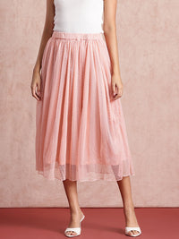 all about you Geometric Self Design A-line Midi Skirt