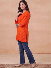 Rumah Wanita Chikankari Sulam Kurta Chikankari