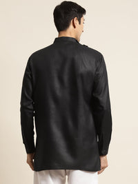 SOJANYA Lelaki Hitam Solid Kurta Asymmetric