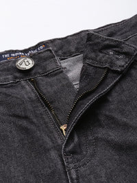 The Indian Garage Co Men Charcoal Grey Mildly Distressed Stretchable Jeans