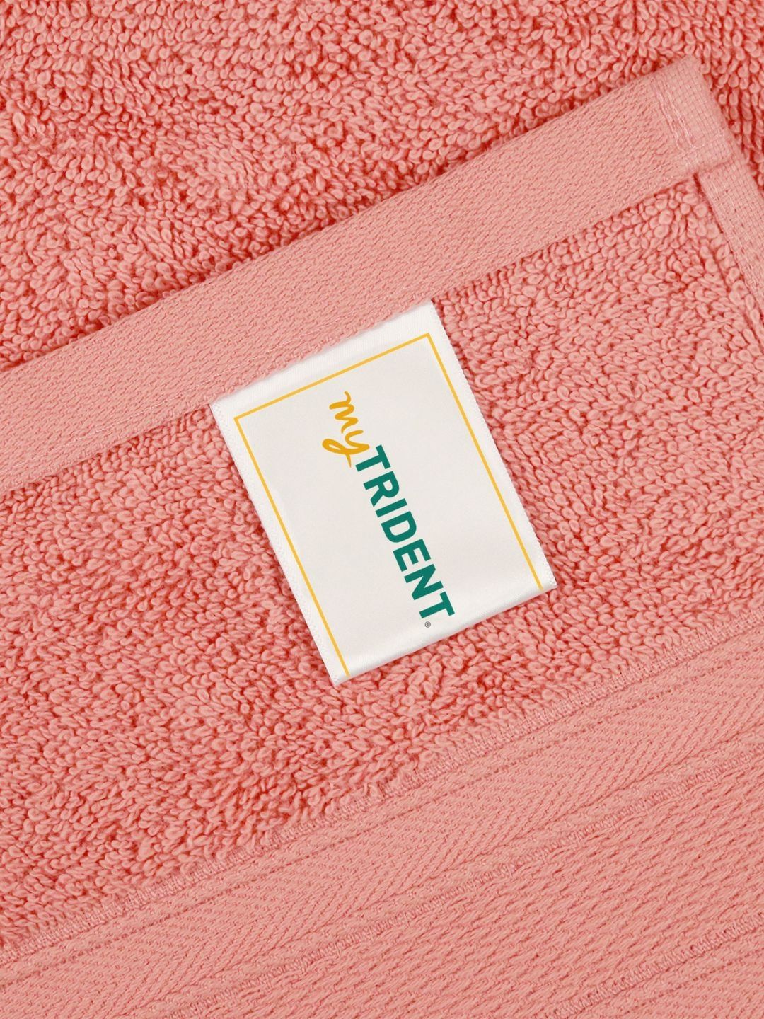 MYTRIDENT Coral 4 Pieces Cotton 500 GSM Highly Absorbent Hand Towels