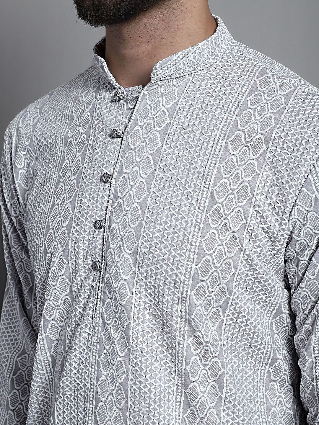 Anouk Ethnic Motifs Embroidered Regular Chikankari Pure Cotton Kurta with Pyjamas