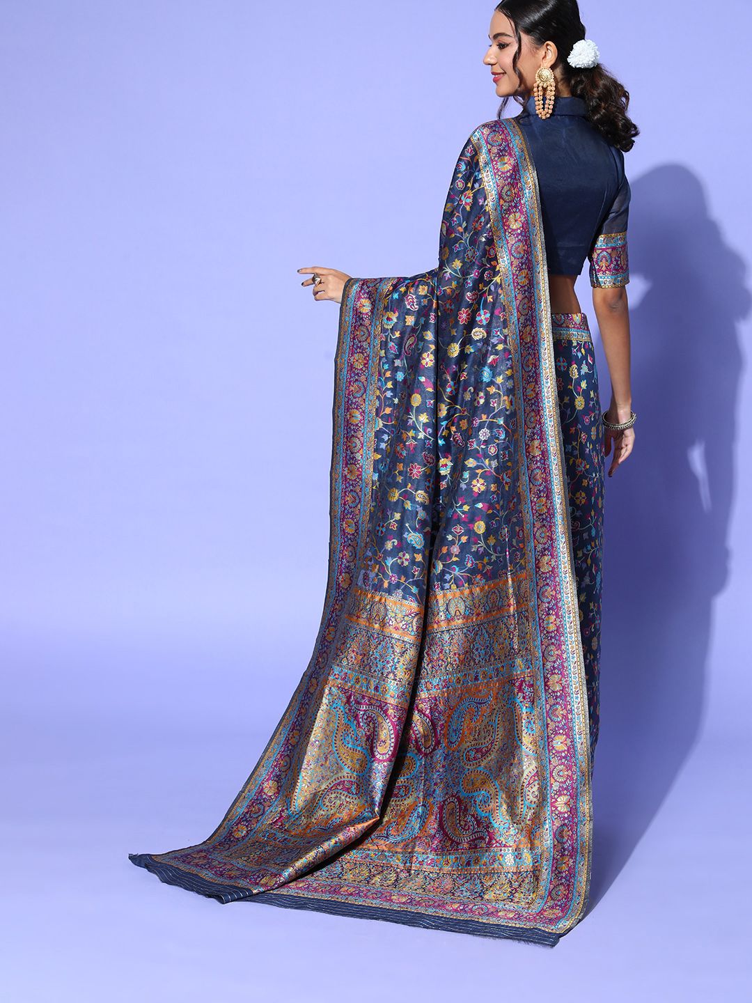 Saree mall Ethnic Motifs Saree with Woven Design border