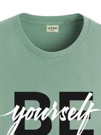 ADRO Men Typography Printed Applique T-shirt