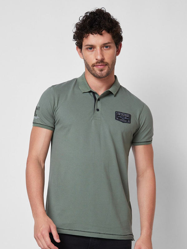 SPYKAR Polo Collar Cotton Slim Fit T-shirt