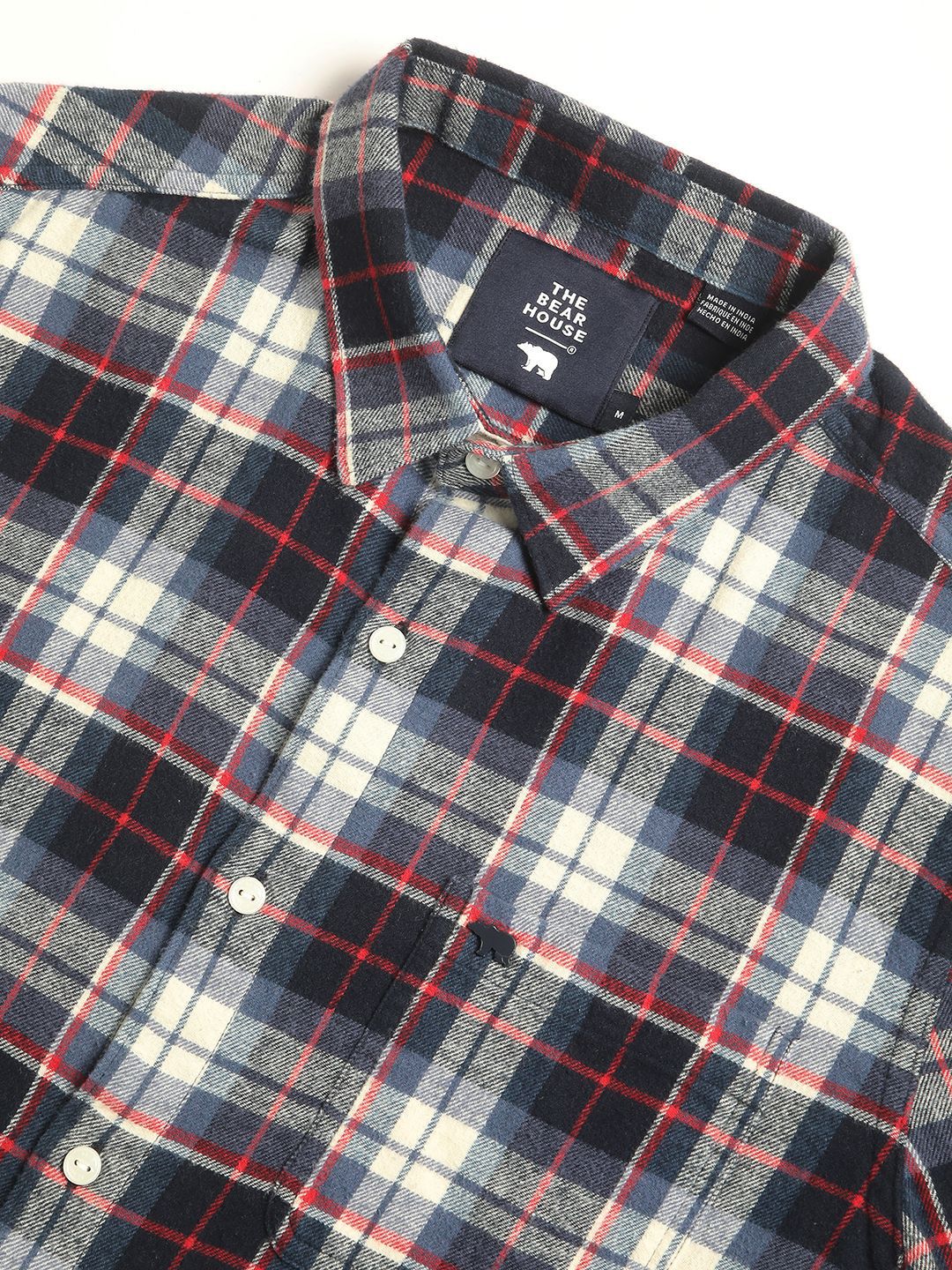 THE BEAR HOUSE Men's Checked Slim Fit Casual Shirt