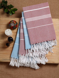 KLOTTHE Set of 4 Striped Cotton 210 GSM Bath Towels