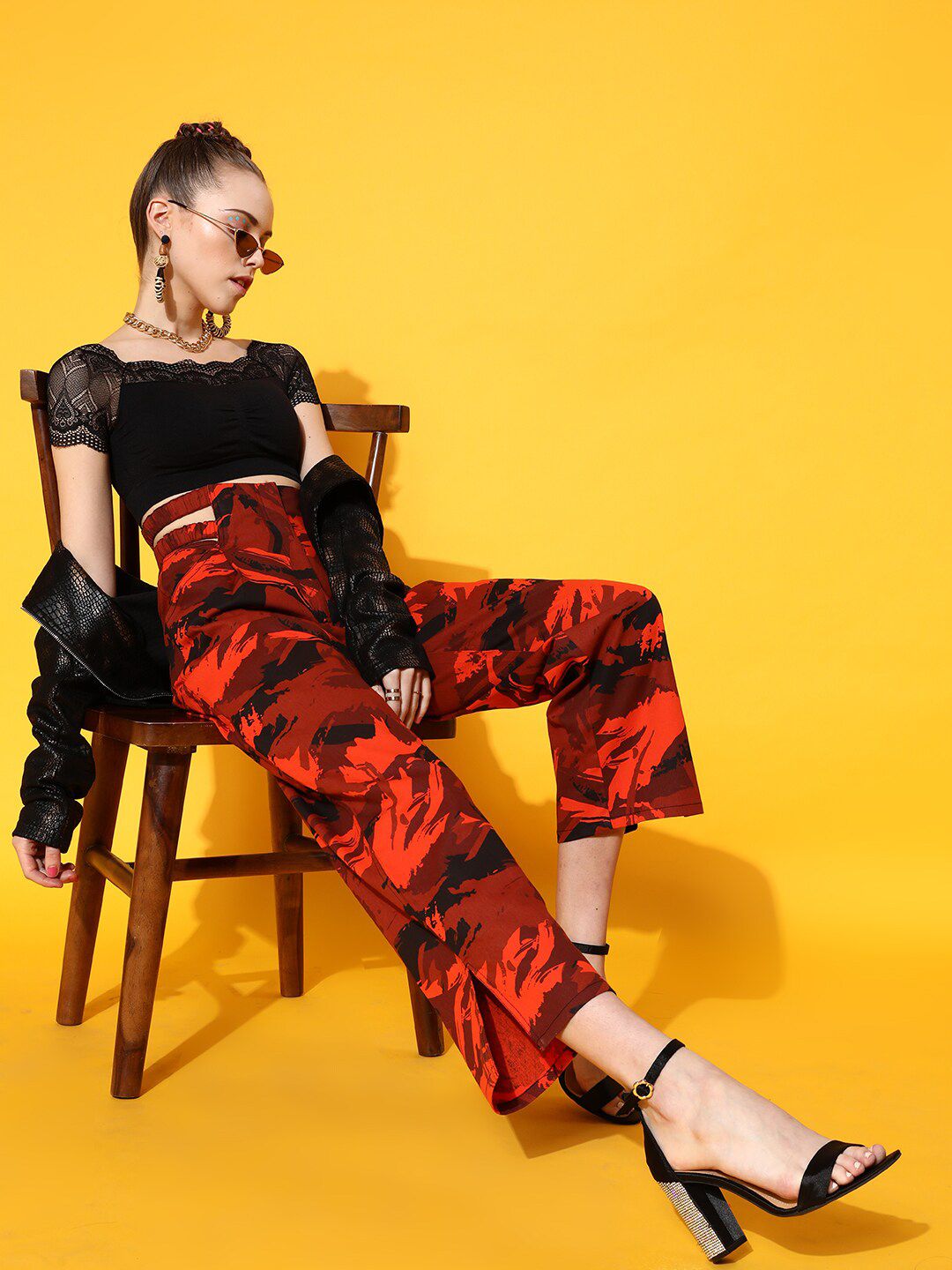 STREET 9 Women Orange Conversational Trousers