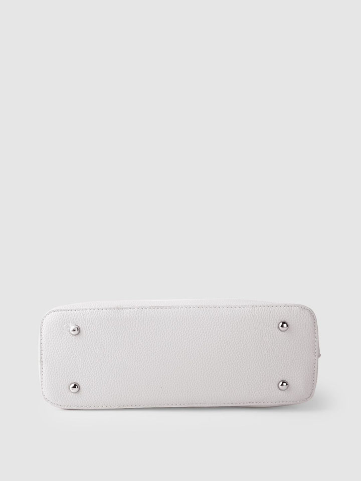 Lino Perros Grey Half Moon Handheld Bag with Detachable Sling Strap