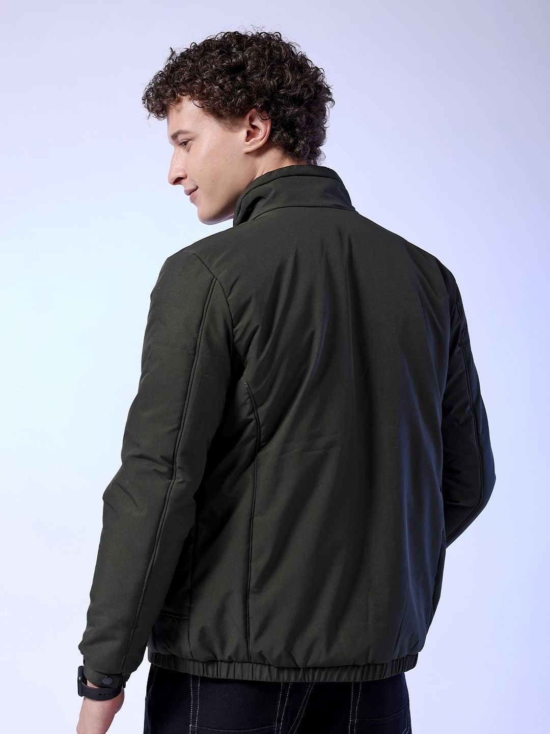 The Indian Garage Co Men Regular Fit Zip-Front Bomber Jacket