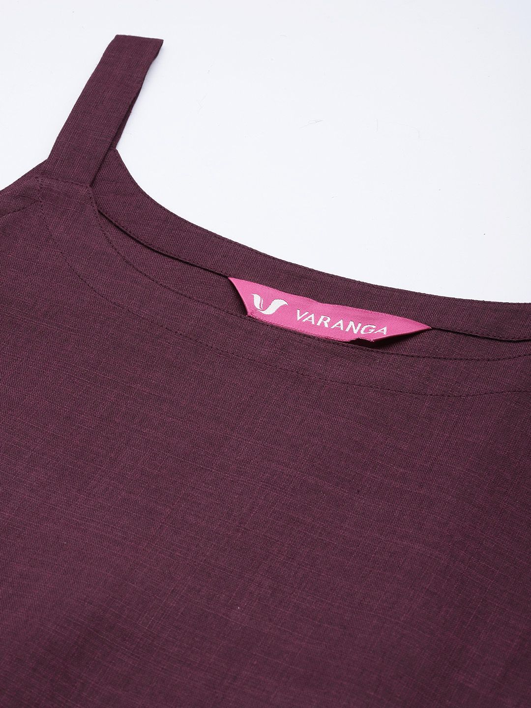 Varanga Violet Solid Sleeveless Kurta With Trousers & Bandhani Printed Dupatta
