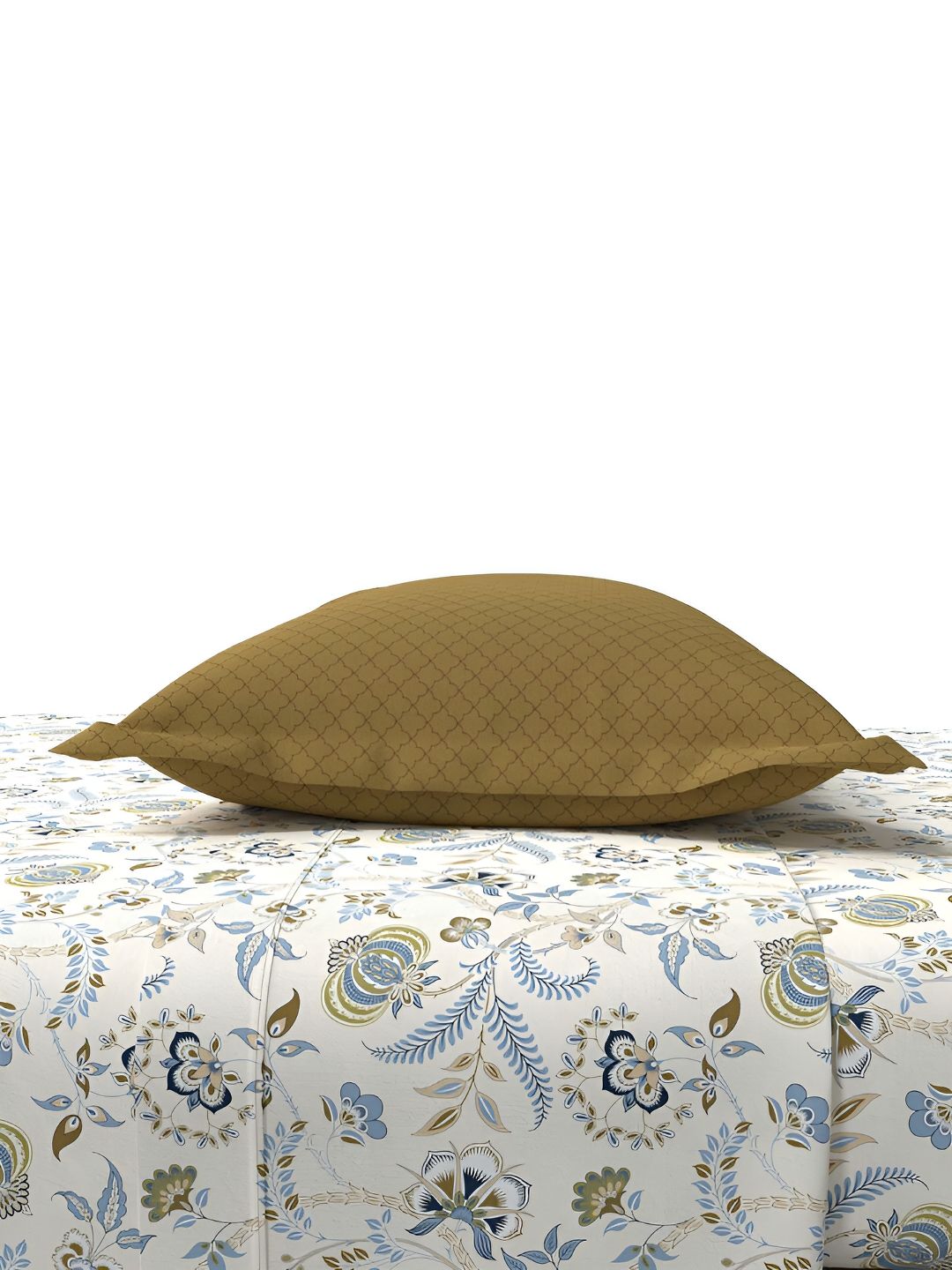 MYTRIDENT Doris Meadow Powder Flat 144TC Queen Cotton 1 Bedsheet with 2 Pillow Covers