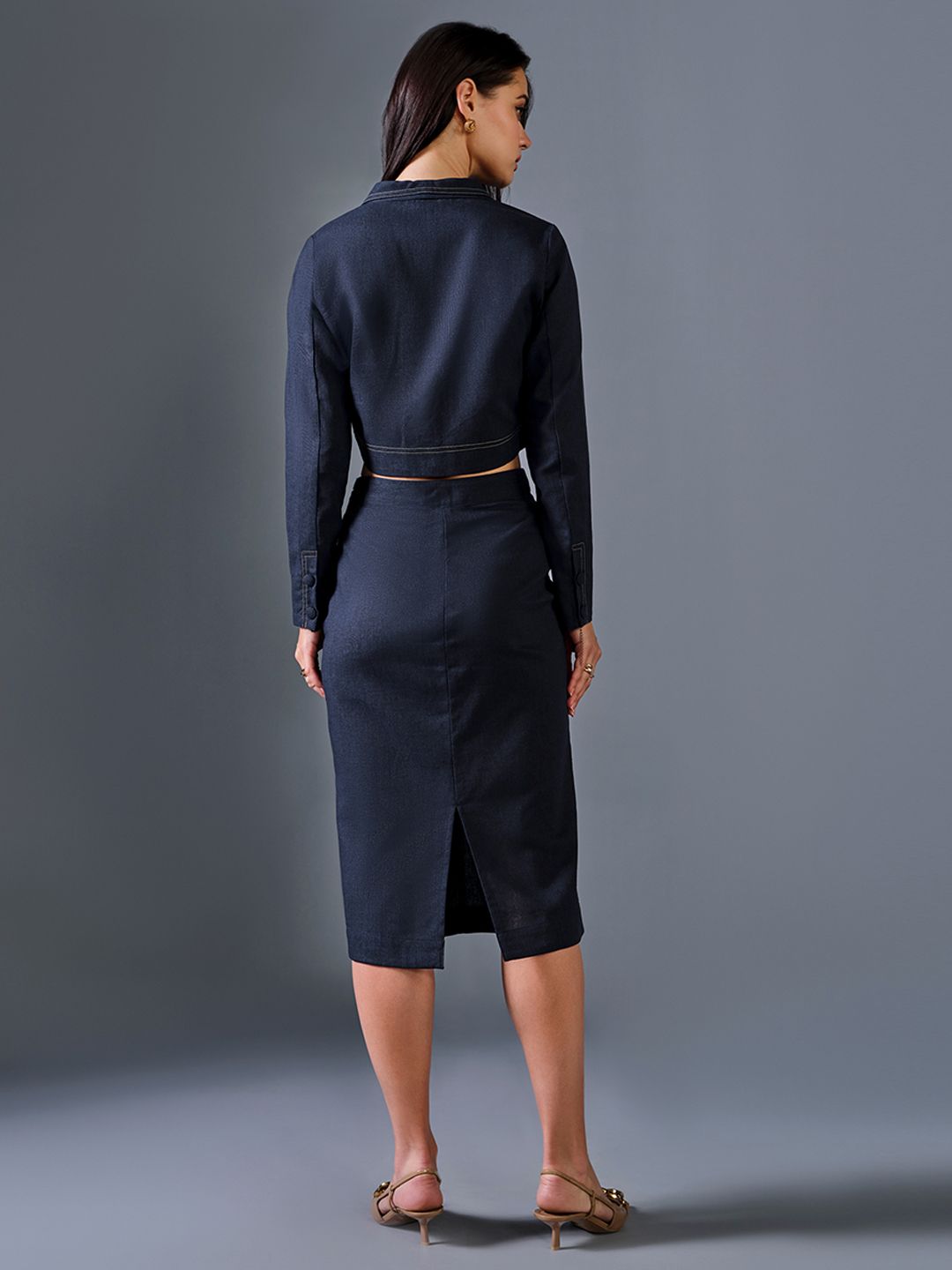 AND Women Solid A-Line Dress
