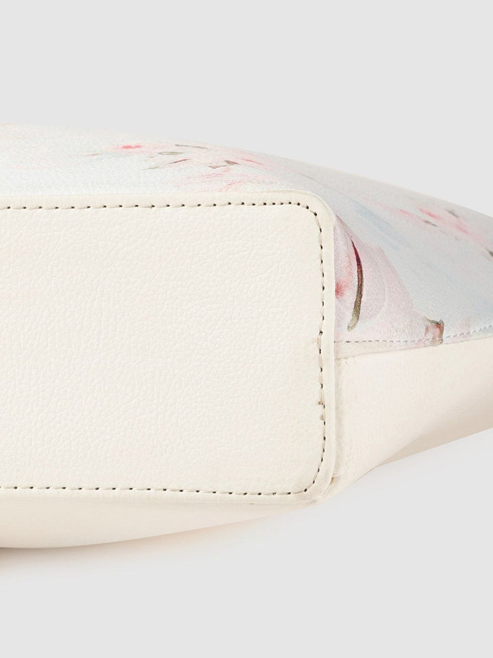 Lino Perros Women Blue & Pink Floral Print Structured Laptop Bag