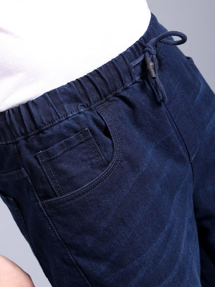 The Indian Garage Co Men Light Fade Stretchable Cargo Denim Joggers