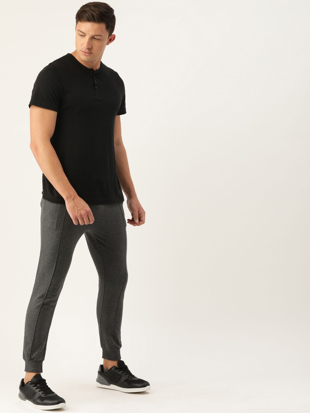 The Indian Garage Co Men Grey Solid Slim Fit Jogger