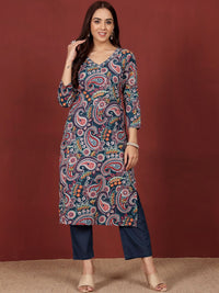 Varanga Women Paisley Printed Sequinned Indie Florals Kurta