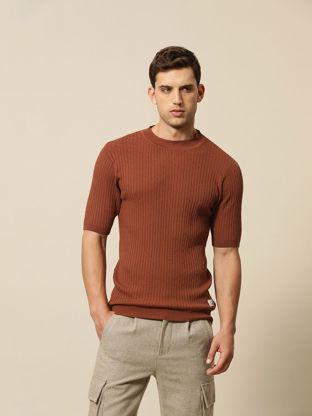 Mr Bowerbird Tailored Fit Cable Knit Pullover