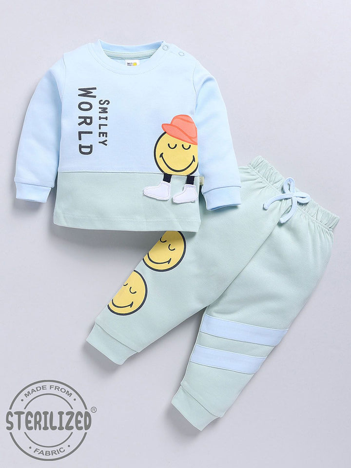 Moms Love Boys Pure Cotton Conversational Printed T-shirt and Joggers