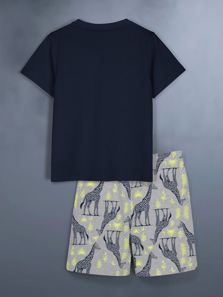 HELLCAT Boys Pack Of 2 Printed T-Shirt With Shorts