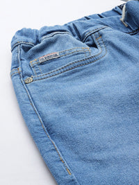 The Indian Garage Co Men Solid Slim Fit Denim Joggers