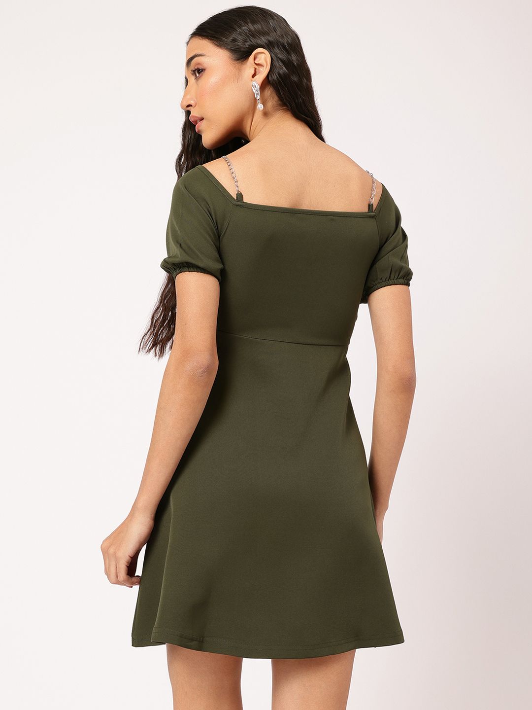 DressBerry Urban Chic Cut-Out Waist Chain Straps Mini Dress