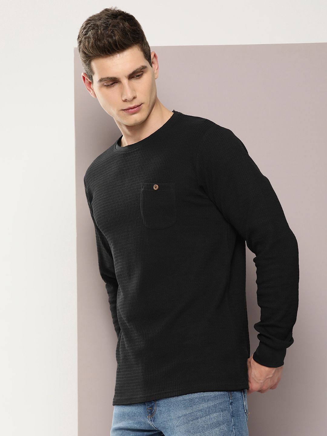 DILLINGER Men Self Design Regular Fit T-shirt
