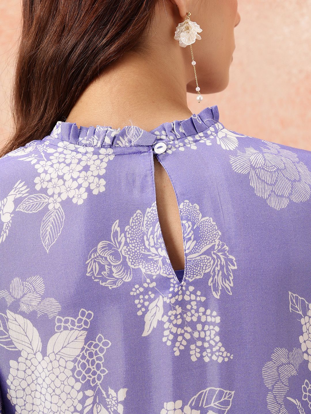 all about you Floral Printed Gotta Patti Detail Maxi Ethnic Fit & Flare Dress