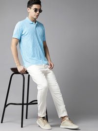 Park Avenue Men Printed Polo Collar Slim Fit T-shirt