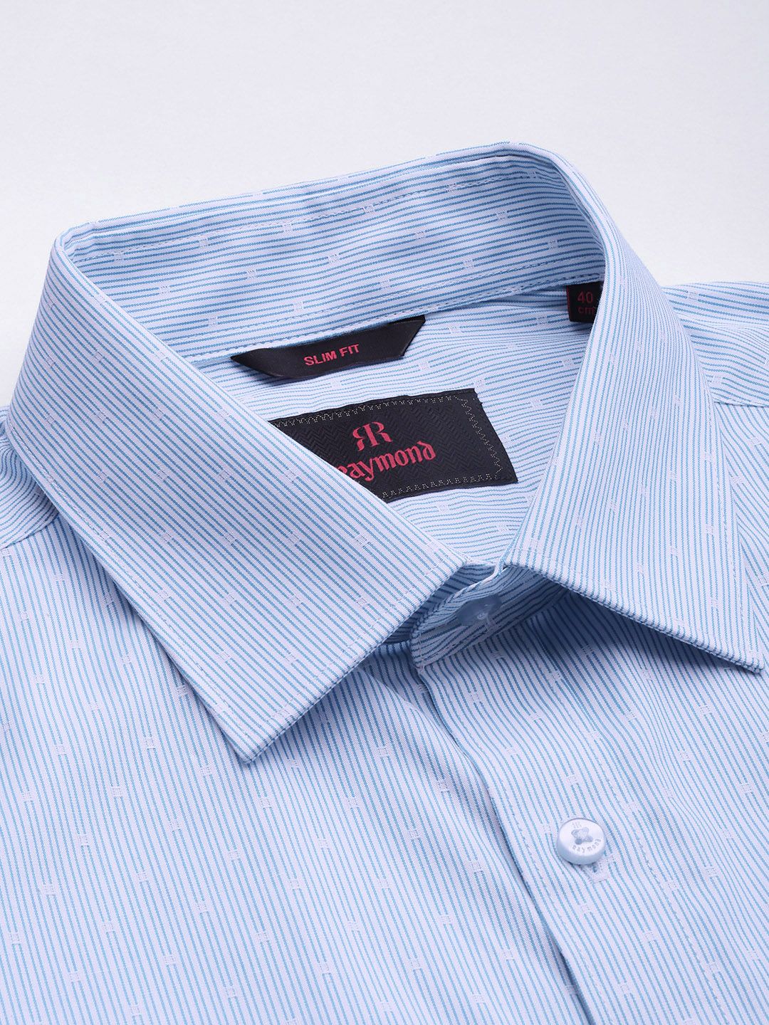 Raymond Pure Cotton Slim Fit Opaque Striped Formal Shirt