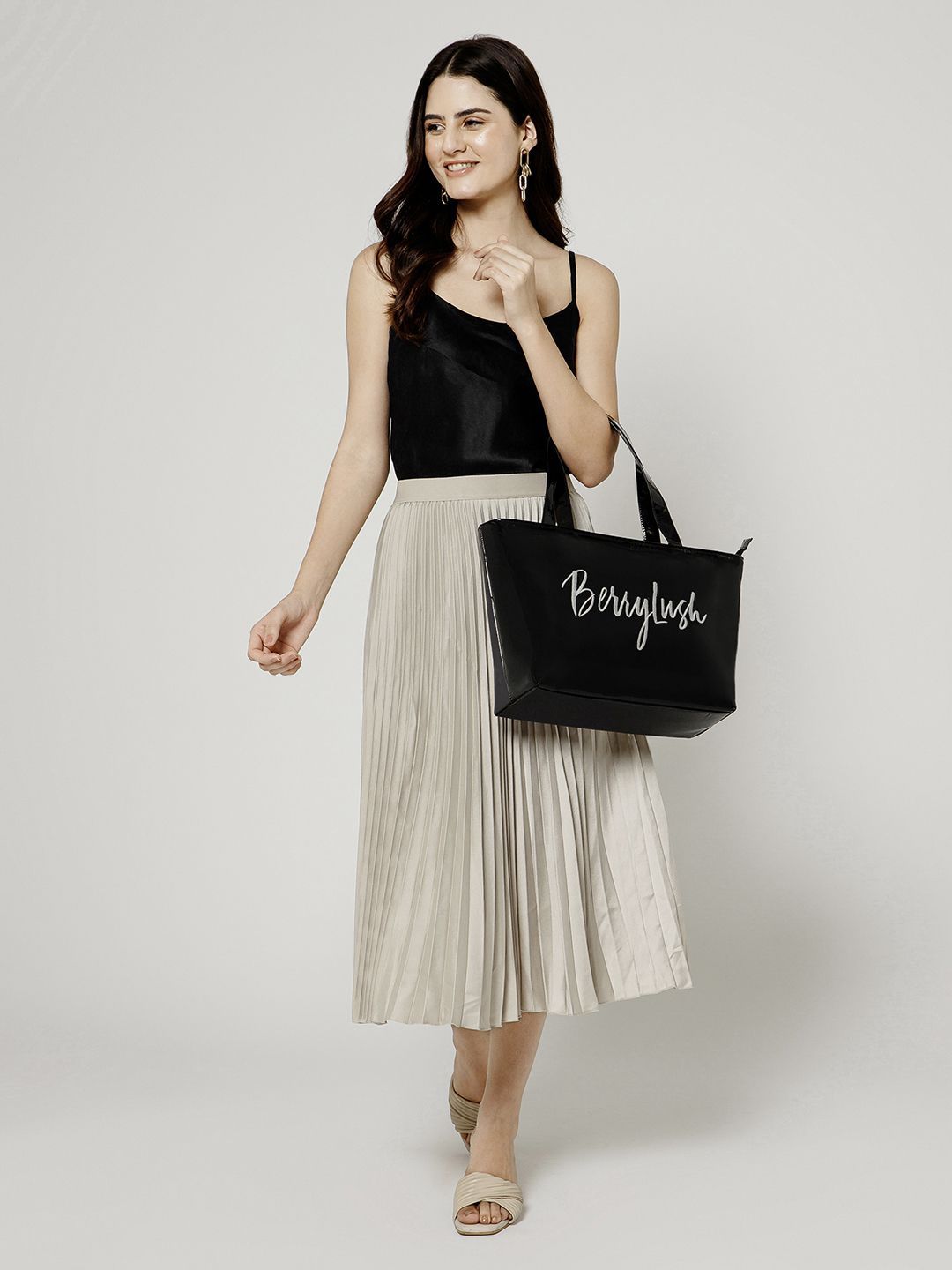 Berrylush Embroidered Shopper Tote Bag