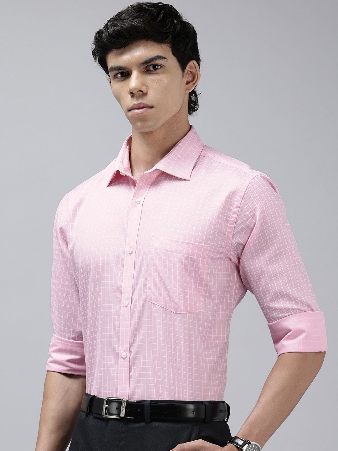 Park Avenue Slim Fit Checked Formal Shirt
