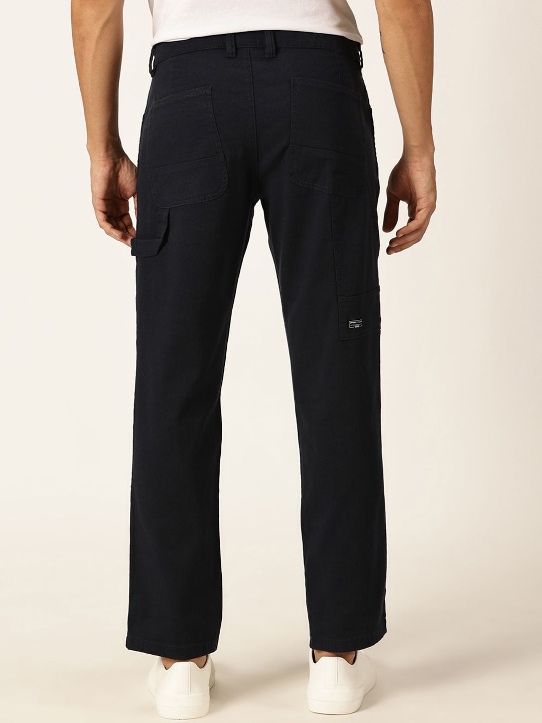 Thomas Scott Men Urban Regular Fit Mid-Rise Easy Wash Linen Chinos Trousers