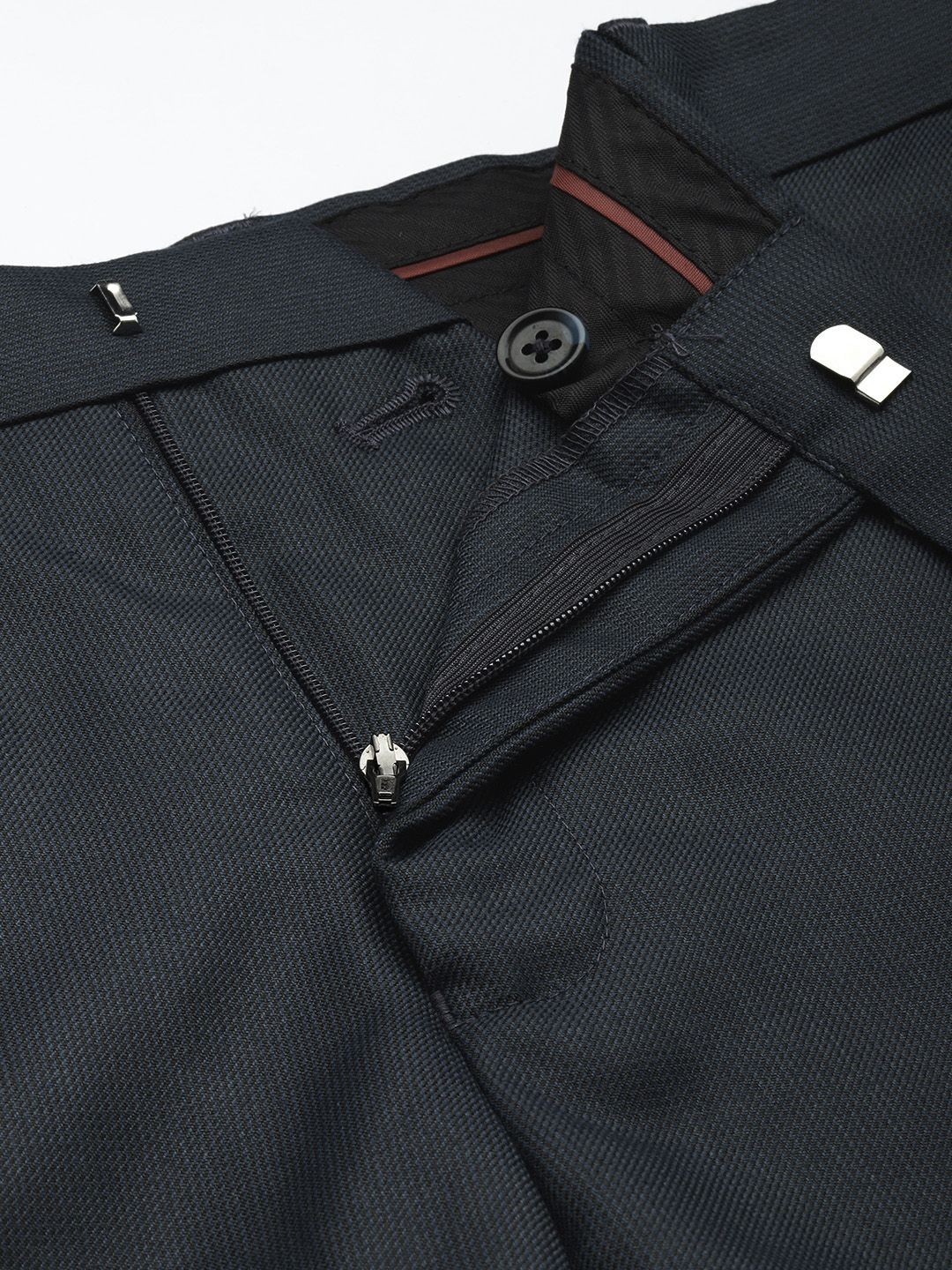 Raymond Men Textured Slim Fit Formal Trousers