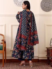 KALINI Women Floral Printed Regular Kurta with Trousers & With Dupatta