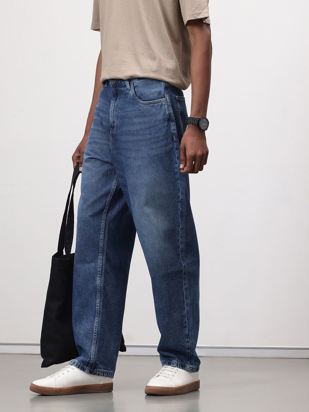 ether Men Light Fade Baggy Jeans