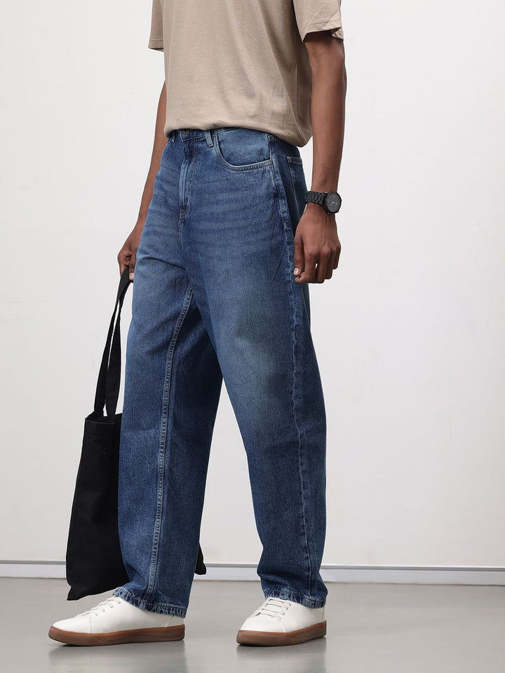 ether Men Light Fade Baggy Jeans
