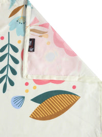 KLOTTHE White Floral Polycotton 210 TC Cadar Katil Single dengan Sarung Bantal-87 x 59 inci
