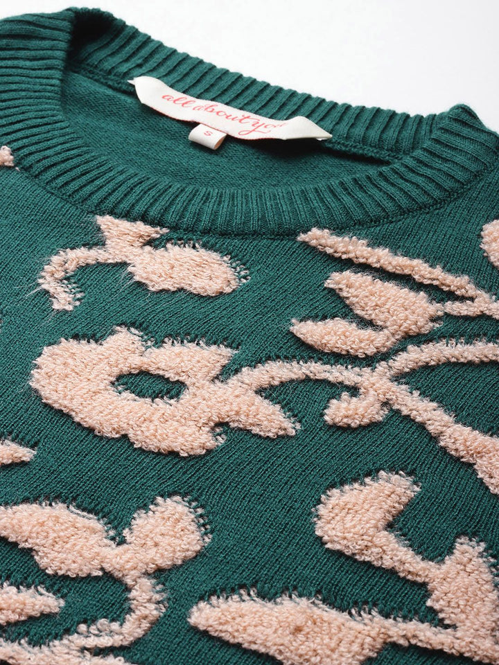 all about you Floral Design Pullover Sweaters