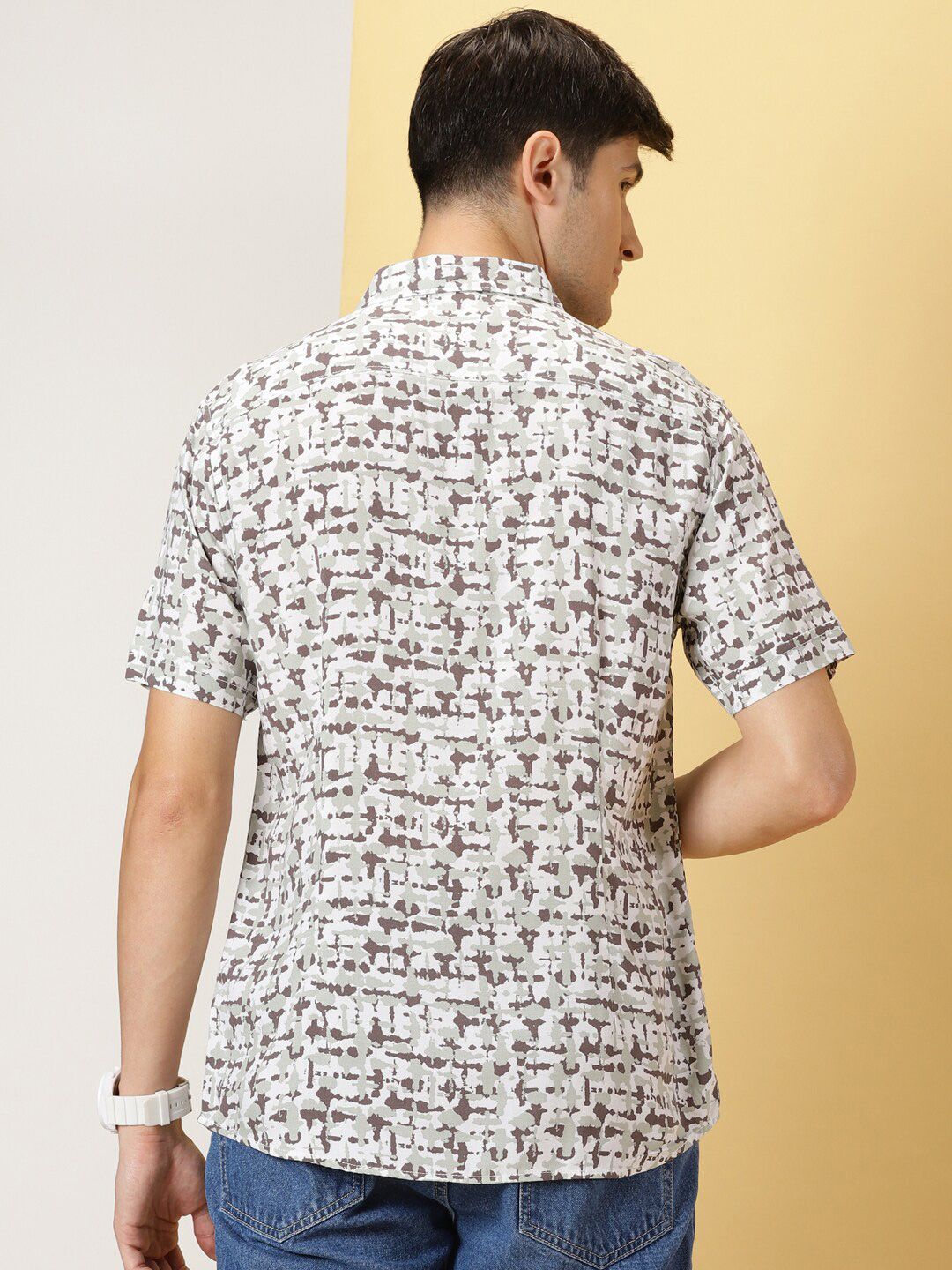 Thomas Scott Classic Abstract Printed Cotton Casual Shirt