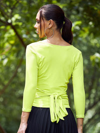 Athena Women Green Solid Wrap Top