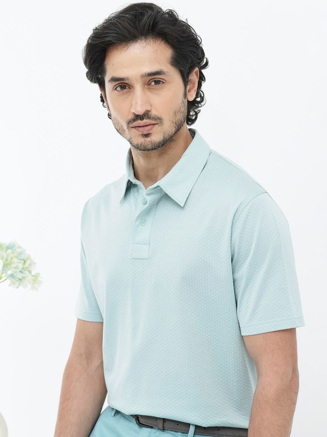 RARE RABBIT Men Nielson Regular Fit Polo Collar T-Shirt