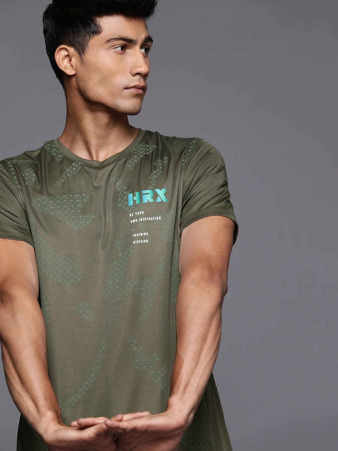 HRX by Hrithik Roshan Men Typography Printed Rapid-Dry Training T-shirt