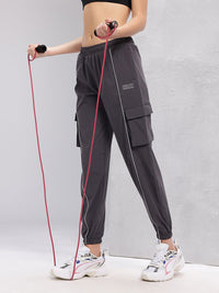 HRX by Hrithik Roshan Women Piping Detail Cargo-Style Training Joggers
