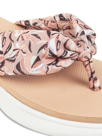 Metro Tropical Printed Open Toe Flats