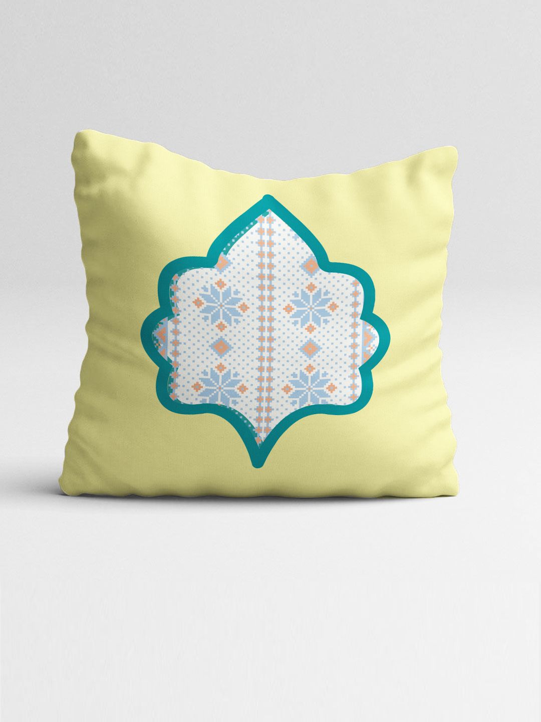 STITCHNEST Pink & Sea Green Set of 5 Ethnic Motifs Square Cushion Covers
